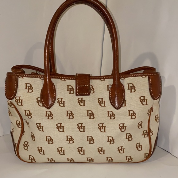 Dooney & Bourke DB Logo Canvas Satchel Crossbody - Picture 3 of 12